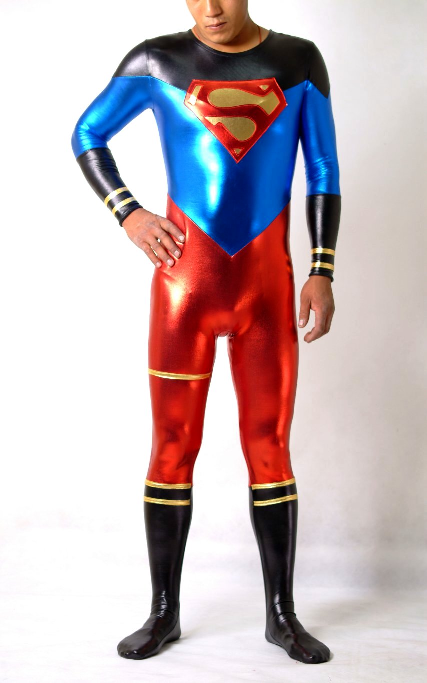 Superhero Halloween Costumes Shiny Spandex Catsuit